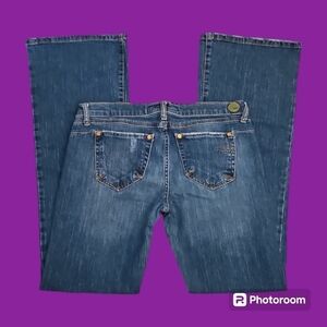 VTG INDIE Blue Denim Lowrise Bootcut Flare Tall Jeans 32 x 33